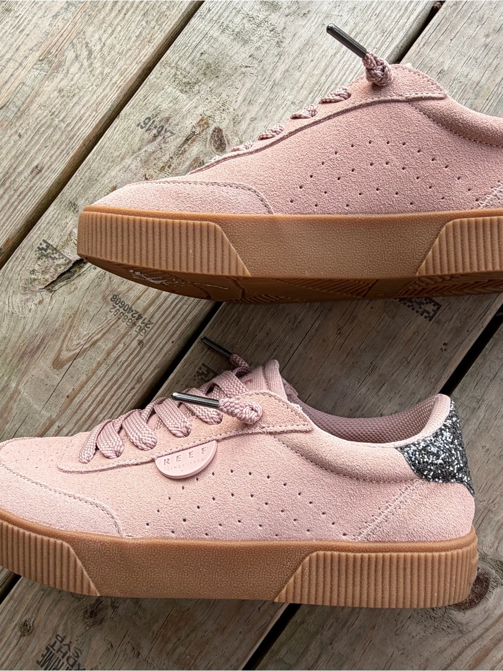 Reef Women’s Blush Pink Suede Lace-Up Sneakers
